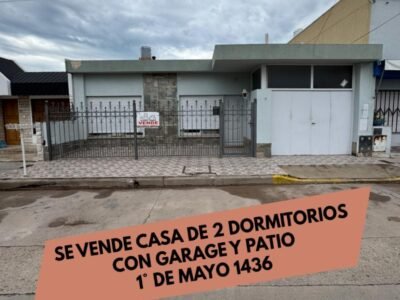 Se Vende Casa de 2 Dormitorios con Garage y Patio