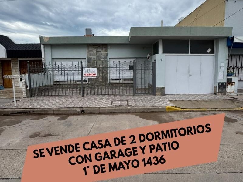 Se Vende Casa de 2 Dormitorios con Garage y Patio